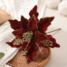 Load image into Gallery viewer, Christmas tree decoration flower simulation flower Christmas decoration pendant
