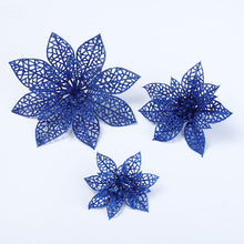 Load image into Gallery viewer, 12pcs/Set Christmas Tree Decorative Flowers Double-Layer Hollow Artificial Flowers
