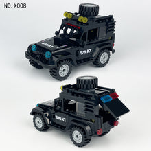 Load image into Gallery viewer, L-39 Black Police Car Small Particles Mud Yellow Jeep off-Road Vehicle Children's Building Blocks Action Figure
