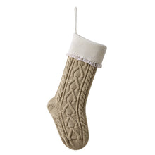 Load image into Gallery viewer, Christmas party decorations wool socks Christmas candy bag pendant love fringed socks

