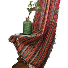 Load image into Gallery viewer, Bohemian Ethnic Style Cotton and Linen Printing Soundproof Shading Partition Curtain Bay Window Cloth
