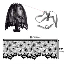 Load image into Gallery viewer, Halloween Tablecloth Spider Web Fireplace Towel Disposable Black Spider Web Lampshade Decorative Table Runner Ghost Festival Set
