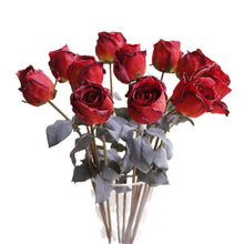 Load image into Gallery viewer, 5pcs/Set Artificial Rose Vintage Style Burnt Edge Rose Flower Decorative Table Artificial Flower
