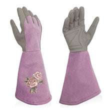 Load image into Gallery viewer, Professional Garden Leather Gloves Garden Rose Pruning Stab-Resistant Long Sleeve Printed Gardening Gloves
