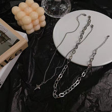 Load image into Gallery viewer, Sweet and cool metal titanium steel chain cross necklace hip hop men's and women's collarbone chain jewellery
