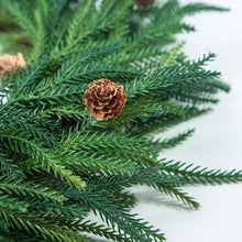 Load image into Gallery viewer, Artificial Christmas decoration wreath with pine cones, simulated feel soft glue pine cypress red fruit Norfolk pine needle wreath
