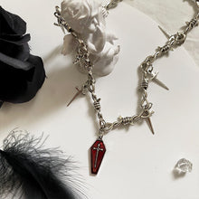 Load image into Gallery viewer, Yk2 Hot Girl Style Dark Coffin Cross Sword Thorn Necklace Harajuku Style Hip Hop Necklace
