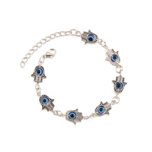 Load image into Gallery viewer, Ornament Woven Bracelet Fatima Hand Devil's Eye Bracelet Set
