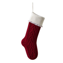 Load image into Gallery viewer, Christmas party decorations wool socks Christmas candy bag pendant love fringed socks
