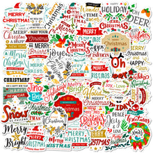 Load image into Gallery viewer, 50pcs Christmas Phrase Stickers New Product Creative Gift Bag Gift Box Birthday Label Party Christmas Stickers
