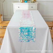Load image into Gallery viewer, 30 * 275cm Sequin Table Flag Wedding Tablecloth
