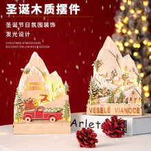 Load image into Gallery viewer, LED Luminous Christmas Village Shopping Window Decoration Christmas Wooden Ornaments Gift
