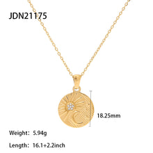 Load image into Gallery viewer, A Variety of French Retro Hemp Flowers Chain Titanium Steel Heart-Shaped Necklace Women's Heart-Shaped Zircon Pendant Necklace
