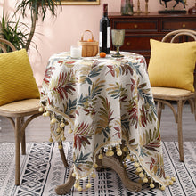 Load image into Gallery viewer, Embroidery Tassel Flower Cloth Tablecloth round Tablecloth
