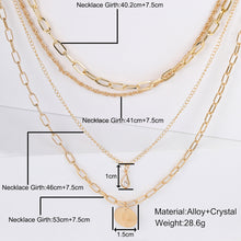 Load image into Gallery viewer, Metal Necklace Multi-Layer Twin Necklace Women's Trendy Water Drop Pendant Clavicle Chain
