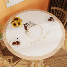 Load image into Gallery viewer, White Simple Table Mat Waterproof Oil-Proof round Leather Tablecloth Household PVC Leather round Tablecloth
