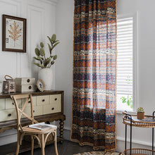 Load image into Gallery viewer, Bohemian Curtain Ethnic Style Yellow Square Printed Bedroom Curtain
