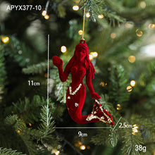 Load image into Gallery viewer, Flocking material Christmas pendant Holiday decoration Snowflake pendant Christmas tree pendant
