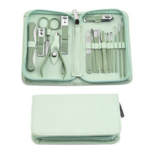 Load image into Gallery viewer, Stainless Steel Nail Clippers Manicure Set Nail Art Pedicure Scissors Tool Zipper 22 Pcs Set Fingernail Maintenance Kit
