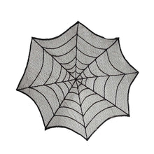 Load image into Gallery viewer, Halloween Tablecloth Spider Web Fireplace Towel Disposable Black Spider Web Lampshade Decorative Table Runner Ghost Festival Set

