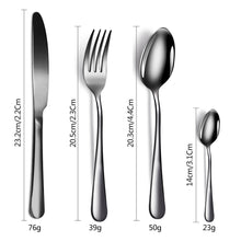 Load image into Gallery viewer, Stainless Steel Tableware Set 24-Piece Color Plated Dinning Knife and Fork Western Food/Steak Knife, Fork and Spoon
