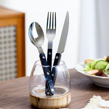 Load image into Gallery viewer, Simple French Black Tableware Suit Steak Knife and Fork Dessert Spoon Fork Combination Household Tableware
