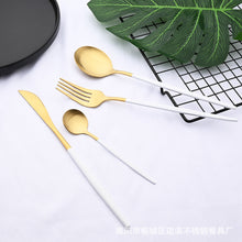 Load image into Gallery viewer, Matte Portugal Stainless Steel Knife, Fork and Spoon Western Food/Steak Knife and Fork Dessert Spoon Fork Tableware
