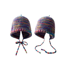 Load image into Gallery viewer, Winter colorful christmas hat vintage knitted wool hat warm plush bucket hat
