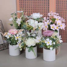 Load image into Gallery viewer, Artificial Green Plant Pot Cylindrical Pulp Cement Pot Combination Home Desktop Pot Simulation Bonsai
