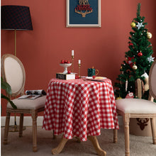 Load image into Gallery viewer, Christmas Plaid Table Cloth Ins Style Nordic Retro round Tablecloth American Plaid Tablecloth Coffee Table Cover Cloth
