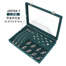 Load image into Gallery viewer, Jewelry Display Box Flip with Lid Transparent Jewelry Box Necklace Ring Storage Box

