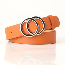 Load image into Gallery viewer, Women's Cross-Border Trendy Double Ring Buckle Belt Fashionable Simple Women's Ins Style Wide Belt
