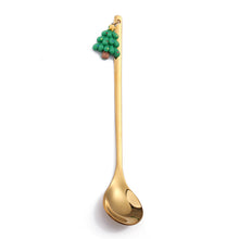 Load image into Gallery viewer, Christmas Gift Creative Ins Stirring Spoon Santa Claus Spoon Elk Fruit Fork
