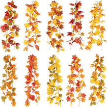 Load image into Gallery viewer, 5pcs/Set Artificial Maple Leaf Vine Artificial Plant Rattan Christmas Wall Hanging Plastic Wickers Plants
