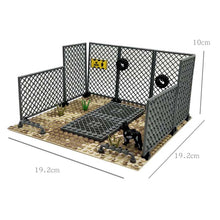 Load image into Gallery viewer, MOC Small Particle Building Blocks Garage Car Parking Place Meshes of Fence Military Wheels
