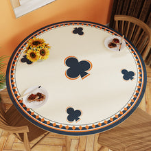 Load image into Gallery viewer, White Simple Table Mat Waterproof Oil-Proof round Leather Tablecloth Household PVC Leather round Tablecloth

