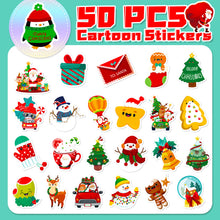 Load image into Gallery viewer, 50 Christmas Stickers New Santa Claus Stickers Snowflake Decoration Scene Sticker Decoration
