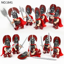 Load image into Gallery viewer, 12pcs/Set Ancient Roman Soldiers Medieval Corps Children Assembling Building Blocks Small Particle Toy Spear Weapon Pieces
