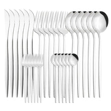 Load image into Gallery viewer, Stainless Steel Tableware Knife, Fork and Spoon 30-Piece Set Hotel Portugal Knife, Fork and Spoon Fruit
