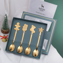 Load image into Gallery viewer, Small Spoon Snowman Spoon Nordic Style Tableware Gift Spoon Gift Box Christmas Gift Box
