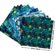 Load image into Gallery viewer, 12 Sheets/Pack Blue Starry Sky Album Clipbook Hand Account Cards Background Paper 6-Inch Pattern Sticker DIY Journal Material
