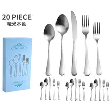 Load image into Gallery viewer, Stainless Steel Tableware Set for 4 People 20 Pieces Black Knife, Fork and Spoon Dishwasher Safe
