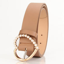 Load image into Gallery viewer, Sweet Inlaid Pearl Peach Heart Buckle Dress Decoration Belt Cute Student Jeans Strap
