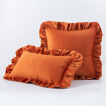 Load image into Gallery viewer, Ruffled Solid Color Pillow Cover Velvet Sofa Home Soft Backrest Cushion Cover
