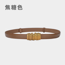 Load image into Gallery viewer, Small Waist Seal Women's Leather Belt Outer Wear Decoration with Skirt Pant Belt
