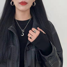 Load image into Gallery viewer, Harajuku OT Buckle Moon Punk Disco Necklace Retro Street Dark Cold Wind
