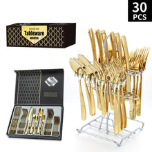 Load image into Gallery viewer, Tableware Set Star Diamond Series Western Food Knife, Fork and Spoon Five Main Pieces 30-Piece Set Steak Knife
