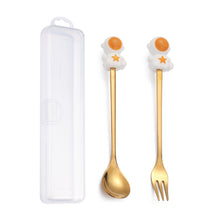 Load image into Gallery viewer, Q Christmas Dessert Spork Set Cute Doll Dessert Spoon Cartoon Tableware Fruit Fork Portable Coffee Spoon
