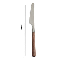 Load image into Gallery viewer, 4pcs/Set Walnut Wooden Handle Knife and Fork Japanese Retro Western Food Tableware Set
