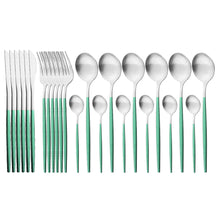 Load image into Gallery viewer, Matte Portugal Stainless Steel Knife, Fork and Spoon Western Food/Steak Knife and Fork Dessert Spoon Fork Tableware

